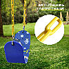 Kids swing with inset of coated chain. 
