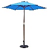 Base with blue umbrella.