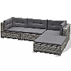 Wicker couch with footrest lounger