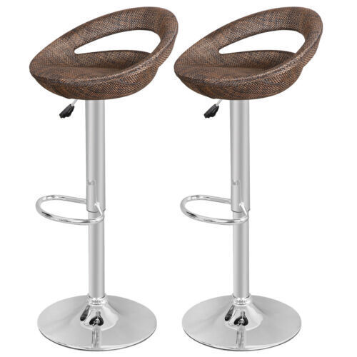2 Modern wicker pub bar stools. 