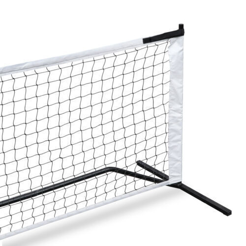 Close up view of the end of this pickleball net. 