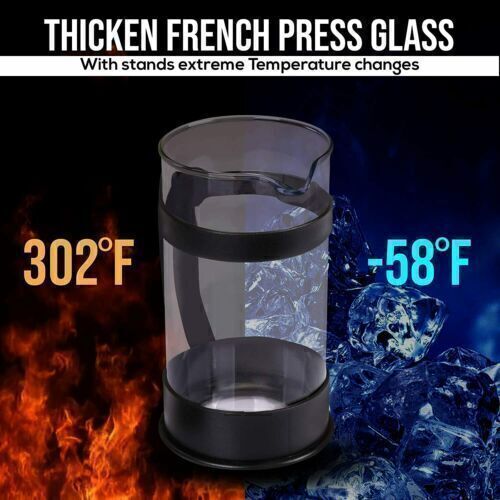 Detail of the temperature ranges for this French press.