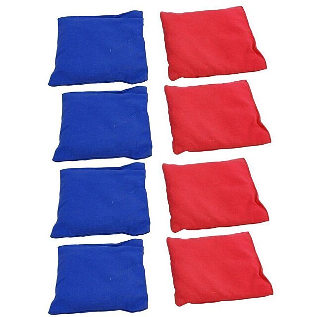 Picture of the blue and red beanbags. 