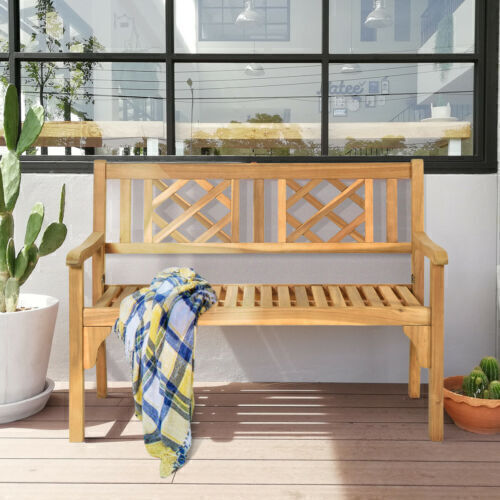 Wooden bench for garden or yard. 