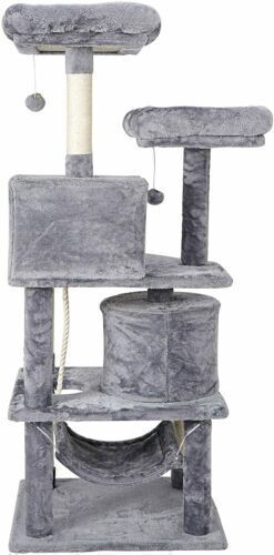 57 Inch cat tower with hammock & scratching posts. 
